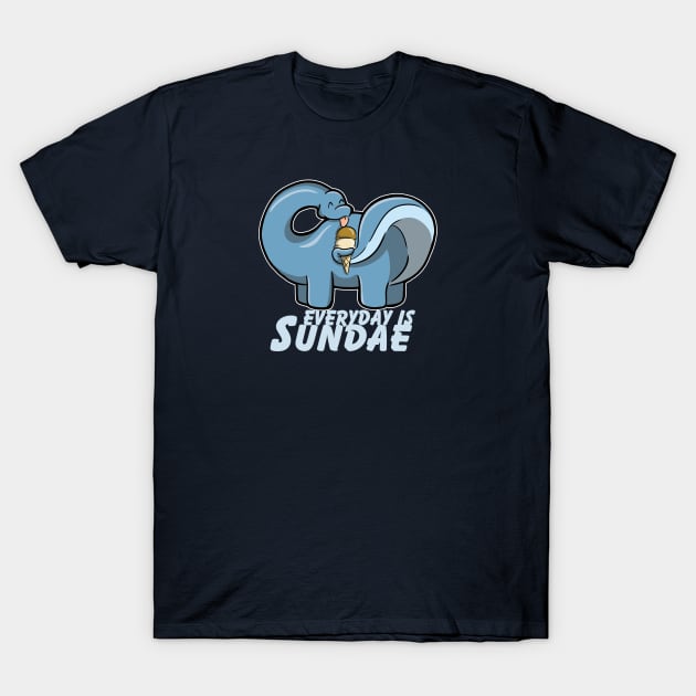 Everyday Is Sundae for Long neck Dinosaur brachiosaurus reaching out for Sundae T-Shirt by DinoMart